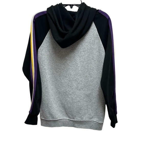 Los Angeles Lakers NBA Small Colorblock Hoodie Gray Black Purple Yellow - Picture 5 of 7